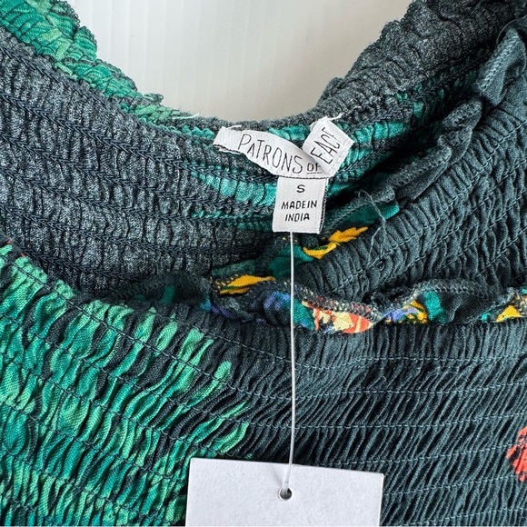 🆕 Patrons of Peace tropical print smocked short sleeve jumpsuit size S NWT - Picture 2 of 8